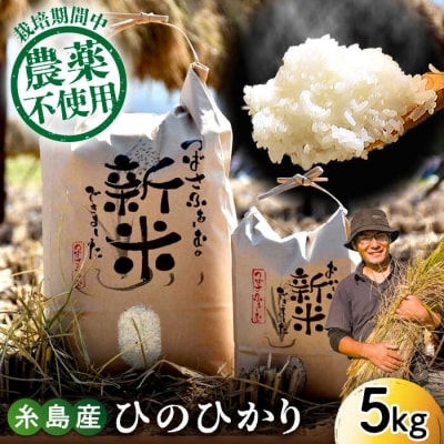 糸島産 雷山のふもと 栽培期間中農薬不使用の米5kg ツバサファーム [ANI001]