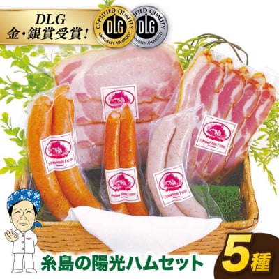 ＼DLG金賞・銀賞受賞!/糸島の陽光 ハム 5種セット 4 【志摩スモークハウス】[AOA004]