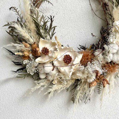 パームフラワーのリース(Lサイズ)糸島市/tokohana ドライフラワー アレンジ[AOC034]