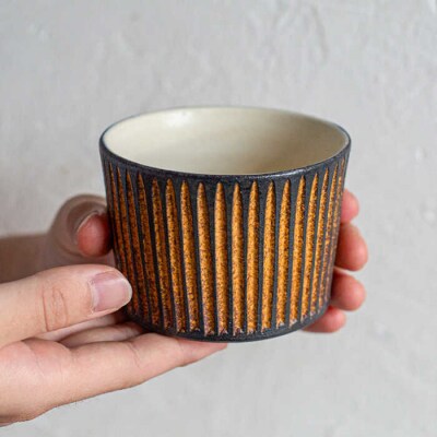 鉄釉 猪口カップ 2個セット 糸島市/醇窯 そばちょこ ペア コップ セット [AOE007]