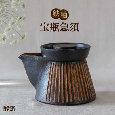 鉄紬 宝瓶急須 1個 糸島市/醇窯 急須 やきもの ポット [AOE008]