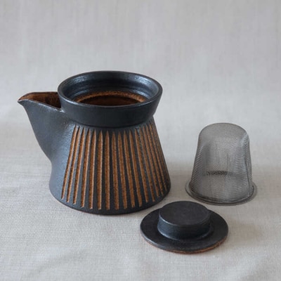 鉄紬 宝瓶急須 1個 糸島市/醇窯 急須 やきもの ポット [AOE008]