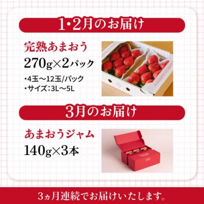 【全3回定期便】完熟あまおう270g×2Pあまおうジャム140g×3本[APJ005]