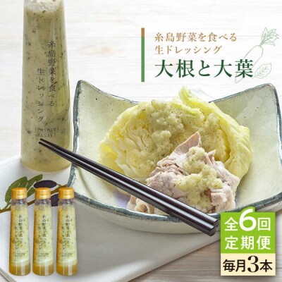 【全6回定期便】野菜を食べる生ドレッシング(大根と大葉×3本)糸島正キ[AQA027]