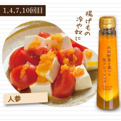 全12回定期便野菜を食べる生ドレッシング3種(人参/玉葱/ルッコラ)[AQA037]