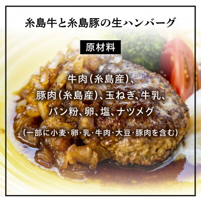 糸島牛と糸島豚の手ごね生ハンバーグ150g×4個 CHAMPCAFE[AQE009]