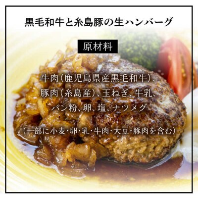 贈答用糸島一人気の黒毛和牛と糸島豚の手ごね生ハンバーグ150g×6CHAMPCAFE[AQE012]