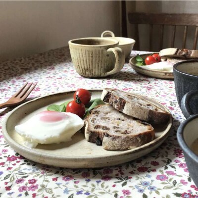 【申込後生産】20cm丸プレート5枚アイボリー うつわと手仕事の店研[ARD008]