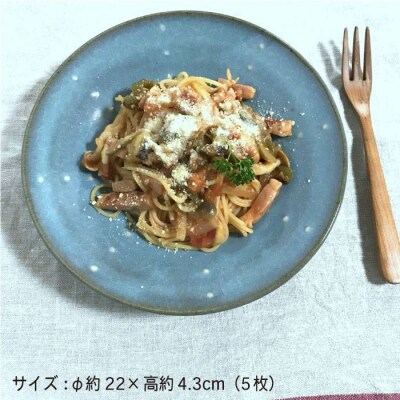 【青磁シリーズ】水玉7寸鉢5枚セット うつわと手仕事の店研[ARD015]