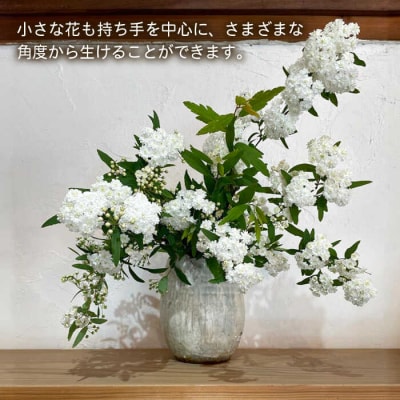 【申込後生産】アイボリーシリーズ 手付花器 糸島市/うつわと手仕事の店 研 [ARD033]