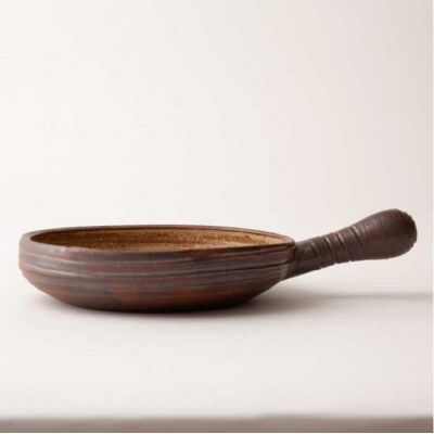 【年内発送】【直火OK】アヒージョ鍋(中サイズ/濃い茶)糸島市/窯元ろくろ/浅見大輔[AUJ005]