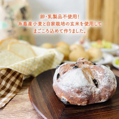 【卵/乳製品 不使用】玄米パン4種 糸島市/天然パン工房楽楽【いとしまごころ】[AVC058]