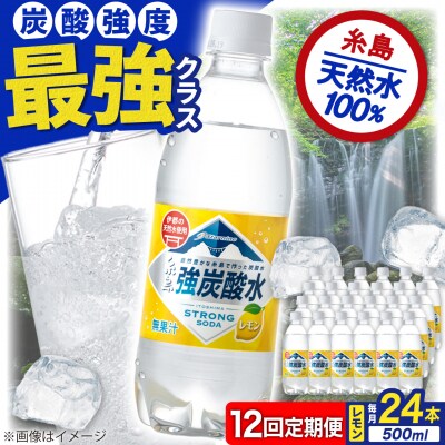【全12回定期便】強炭酸水レモン500ml×24本 スターナイン 炭酸水[ARM014]