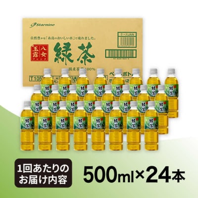 【全6回定期便】八女玉露入り緑茶500ml×24本 スターナインお茶ペットボトル[ARM016]