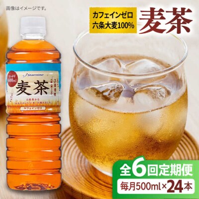 【全6回定期便】麦茶600ml×24本 スターナイン お茶 ペットボトル[ARM019]