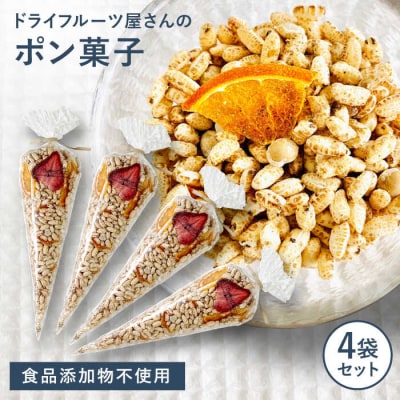 ドライフルーツ屋さんのポン菓子(ドライフルーツ入り)4袋 110west.inc[ASC008]