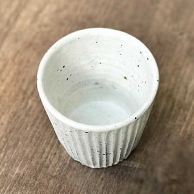 粉引しのぎフリーカップ【唐津焼】 糸島市/雅樂窯 コップ 陶器[ASE013]