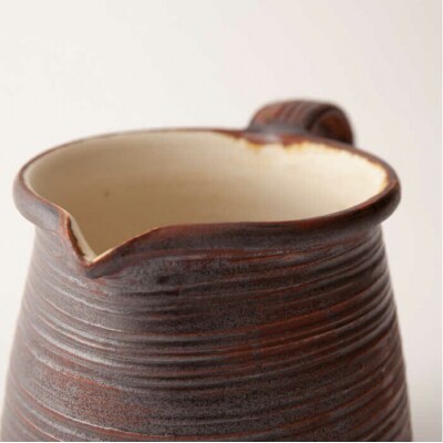 【年内発送】耐熱 ミルク ジャグ (濃い茶) 糸島市/窯元ろくろ /浅見大輔[AUJ004]