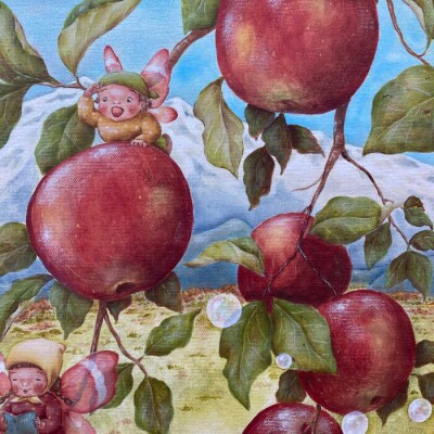 絵画「アップルパイ焼けたよ!」 糸島市/工房はーべすと アート インテリア[AYA054]
