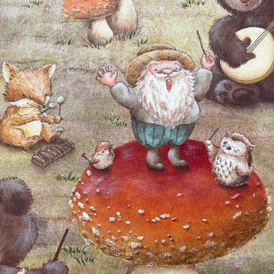 絵画「リトリト森は大騒ぎ」 糸島市/工房はーべすと アート インテリア[AYA062]