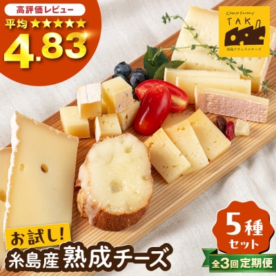 【全3回定期便】糸島産生乳100%使用手作りチーズ5種セット[AYC005]