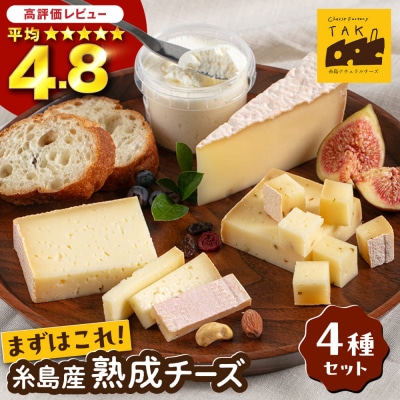 糸島産生乳100%使用手作りチーズ4種 TAKセレクト【ベーシック】[AYC007]