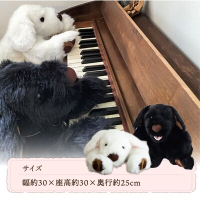 シロラン&クロラン(パトラン2点セット)犬ぬいぐるみ糸島市/科学工房未來[AYI004]