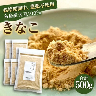 糸島 育ちの やさしい きなこ 100g×5袋 糸島市/糸島ボンテール農園 [ACO003]