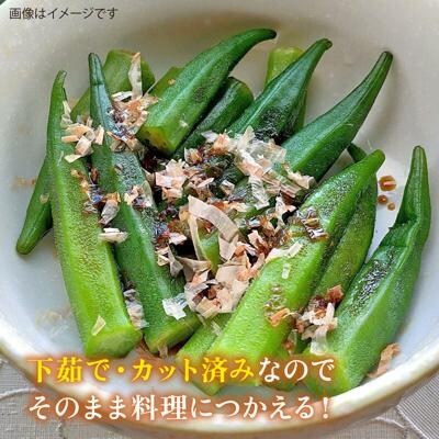 オクラ500g 冷凍 旬の時期に急速冷凍 福岡県糸島産 オーガニックナガミツファーム[AGE044]