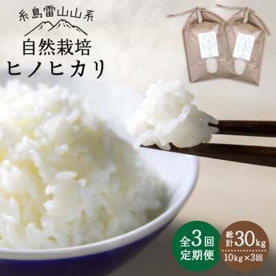 【 全3回 定期便 】 自然栽培 ヒノヒカリ 10kg 糸島市/大石ファーム [ATE020]