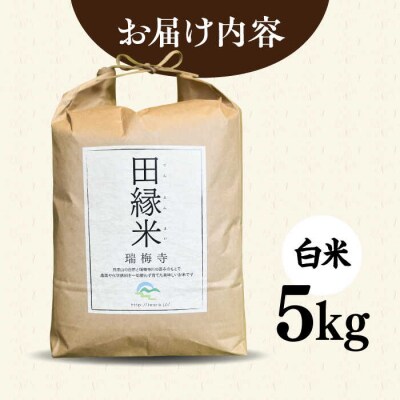 田縁米(でんえんまい)・瑞梅寺(ずいばいじ) 白米5kg NPO法人田縁プロジェクト[ATM004]