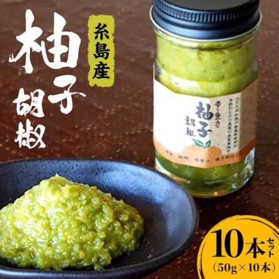 自家製 糸島産無農薬唐辛子使用 香り豊かな柚子胡椒10本 OHANAcamp&bbq[AUB002]