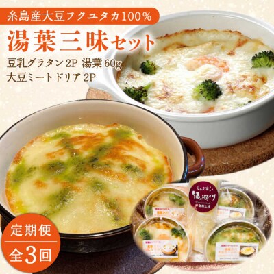 【全3回定期便】湯葉三昧セット(豆乳グラタン/大豆ミートドリア/湯葉)酒瀬川[AZJ010]