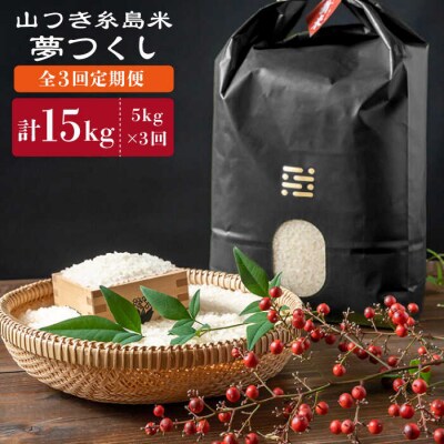 【全3回定期便】糸島で育てた山つき糸島米5kg(夢つくし)(株)やました[ARJ033]