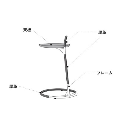 【Ritzwell】GQ SIDE TABLE　フレーム革巻きタイプ [AYG063]