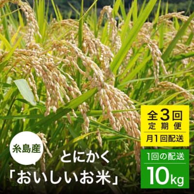 【全3回(月1)定期便】とにかくおいしいお米  10kg 糸島市 シーブ [AHC050]