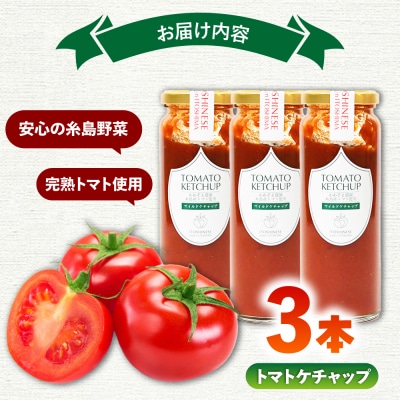 無添加トマトケチャップ 3本セット 糸島市 / かわぞえ農園 [AAM007]