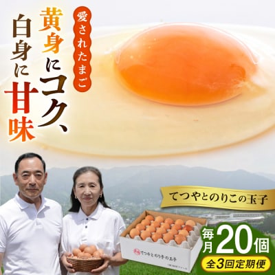 【全3回定期便】てつやとのりこの玉子 【 20個 】 糸島市 / 板垣ファーム [AWD016]