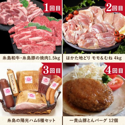 【全12回定期便】糸島お肉バラエティ定期便 [AAH009]