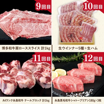 【全12回定期便】糸島お肉バラエティ定期便 [AAH009]