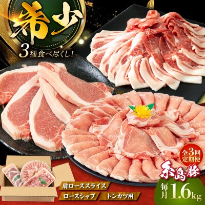 【全3回定期便】糸島豚 バラエティ セット1.6kg 糸島市/トラヤミートセンター[AJD021]