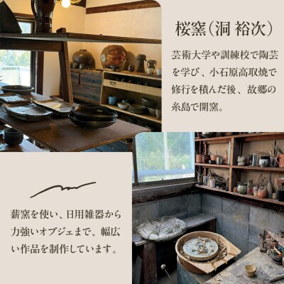 しのぎ コーヒー碗 糸島市 / 桜窯(洞 裕次)　【いとしまごころ】 [AXZ001]