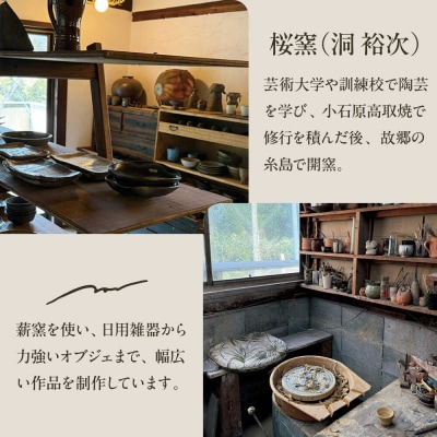 しのぎ コーヒー碗 丸 糸島市 / 桜窯(洞 裕次)　【いとしまごころ】 [AXZ002]