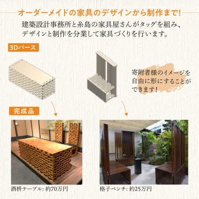 オーダーメイド家具100万円相当チケット1枚 糸島市/設計+制作/建築巧房特注家具[AWM001]