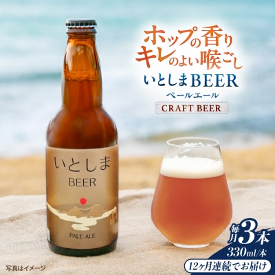 【全12回定期便】 いとしまBEER (ペールエール) 330ml×3本 糸島市  [AUA049]