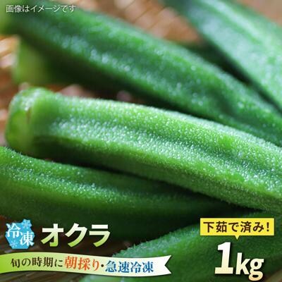 オクラ 1kg 冷凍 旬の時期に急速冷凍 【福岡県糸島産】 [AGE054]