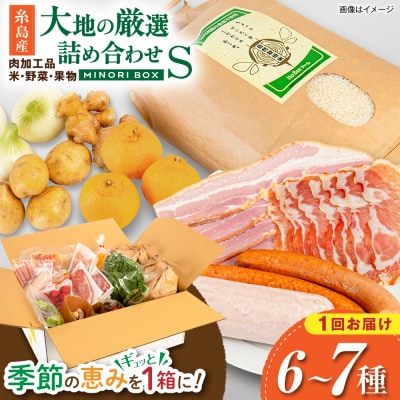 糸島産 肉 米 野菜 果物 厳選詰め合わせ MINORI BOX S [AOP007]
