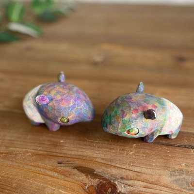 マレーバク 木彫りの置物 1点 糸島市 / しろくも工房【いとしまごころ】 [AEO010]