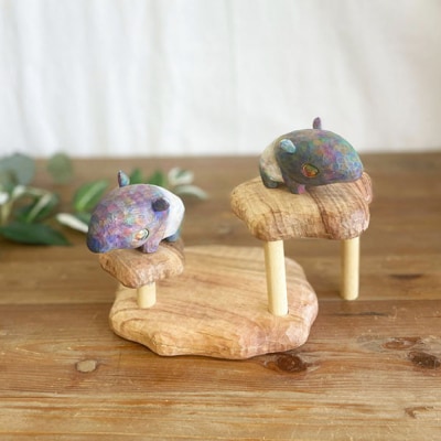 マレーバク 木彫りの置物 1点 糸島市 / しろくも工房【いとしまごころ】 [AEO010]