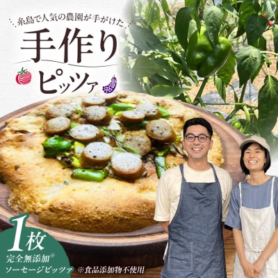 ソーセージ 天然酵母 全粒粉ピッツァ 1枚 糸島市 / わかまつ農園 [AHB058]